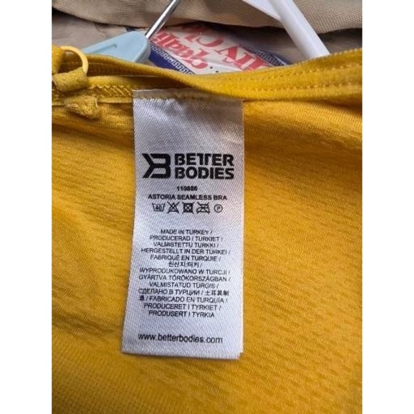 Better Bodies Astoria Seamless Bra Yellow Multi-Strap Sports Bra Medium Workout - Picture 4 of 10